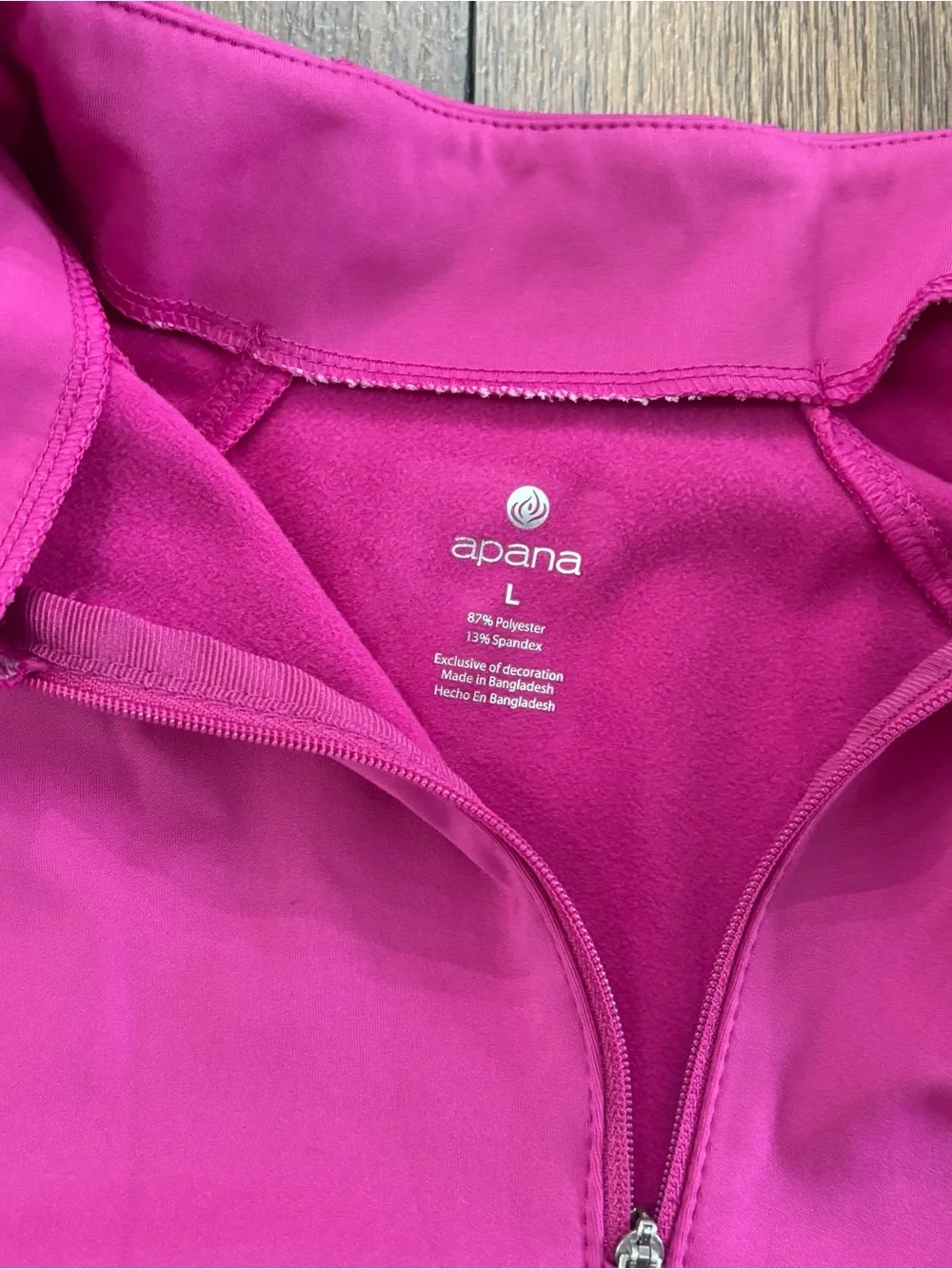 Pink Apana Quarter Zip Athletic Pullover, Size L - Picture 3 of 5